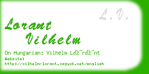 lorant vilhelm business card